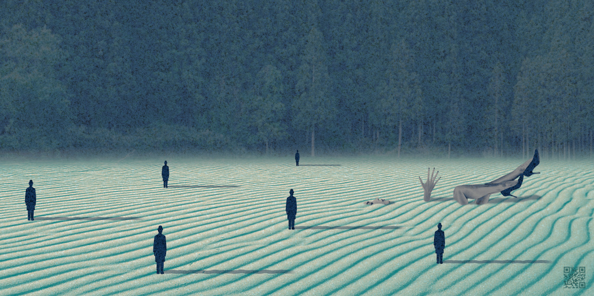 Indifferent Crowd — digital collage by Takayuki.O